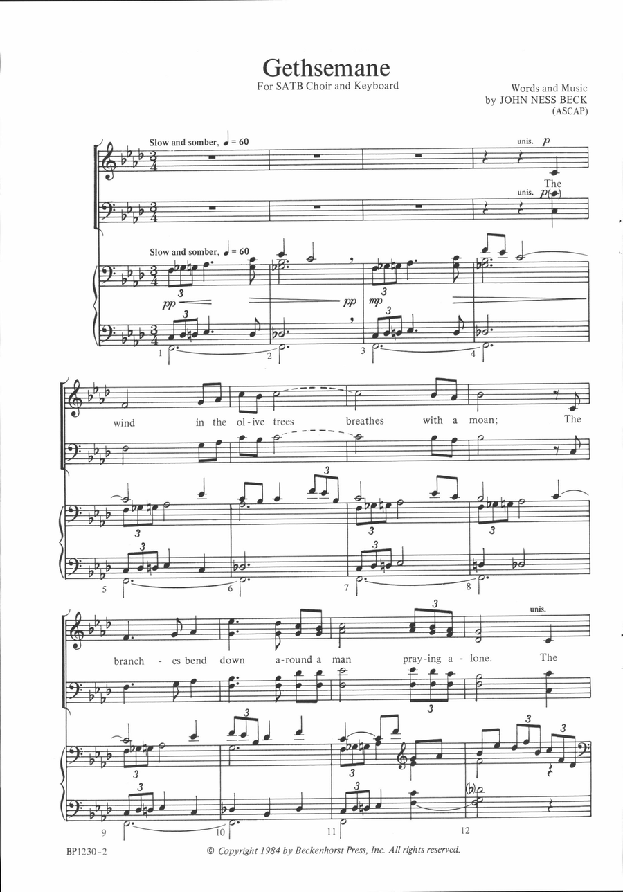 Gethsemane 4-Part scores gallery preview page 2