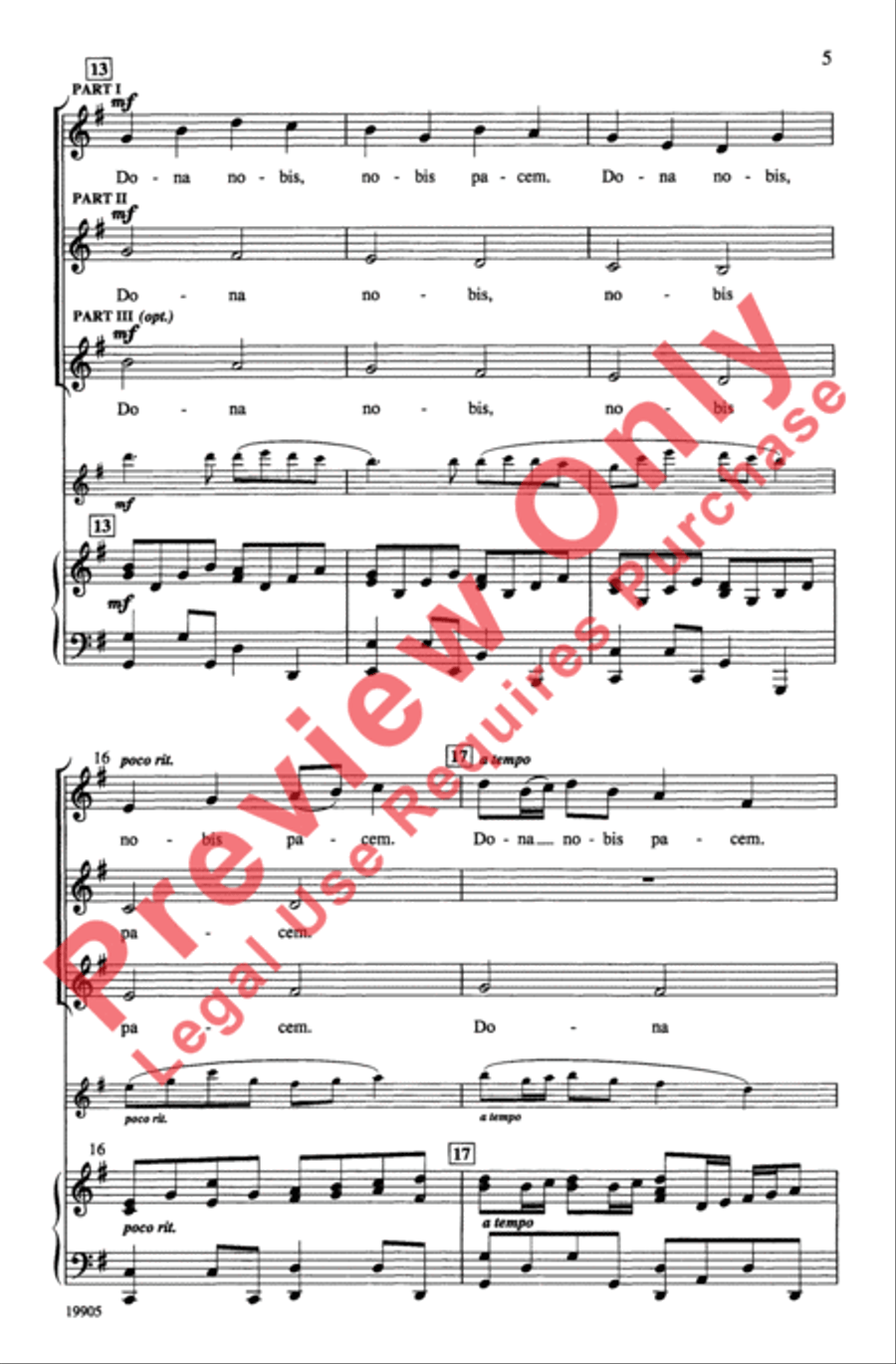 Pachelbel's Canon of Peace 3-Part scores gallery preview page 5