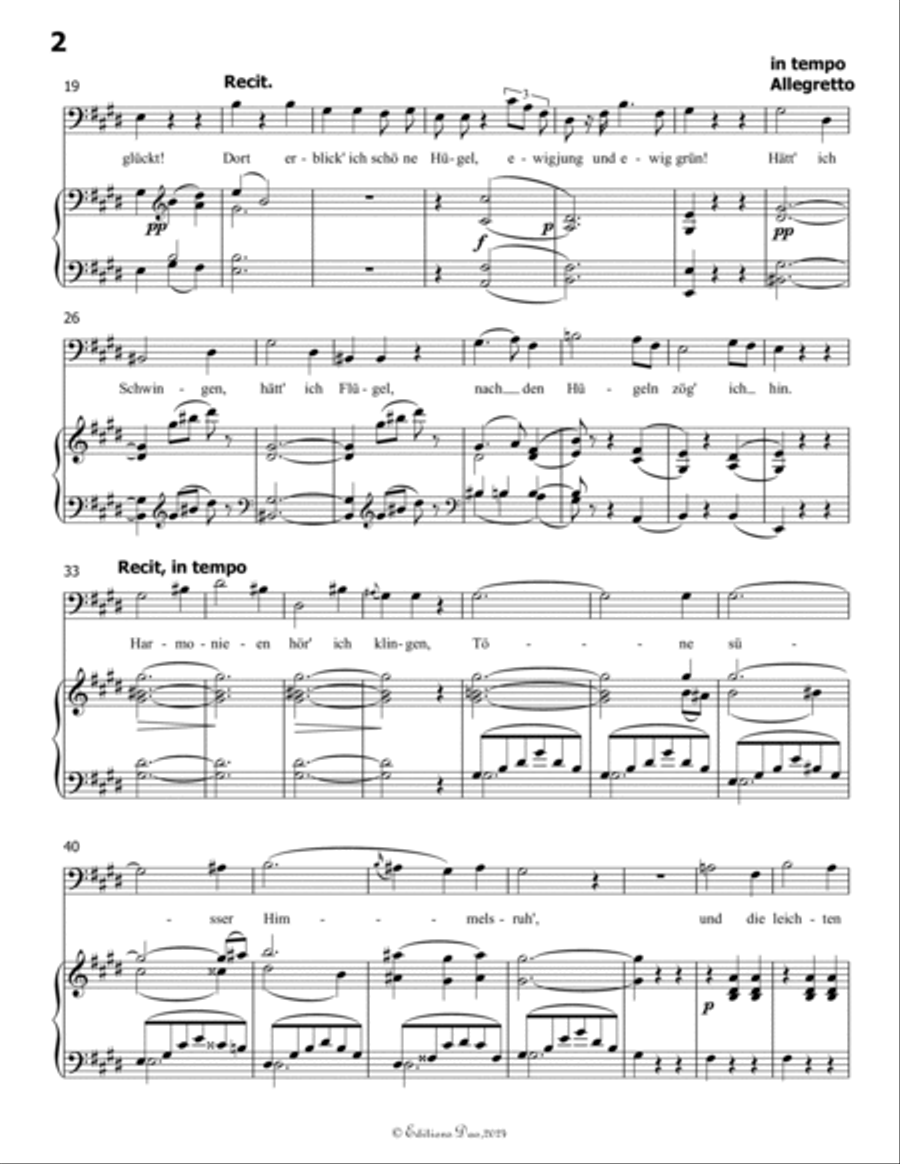 Sehnsucht, by Schubert, D.52, in E Major Voice scores gallery preview page 4