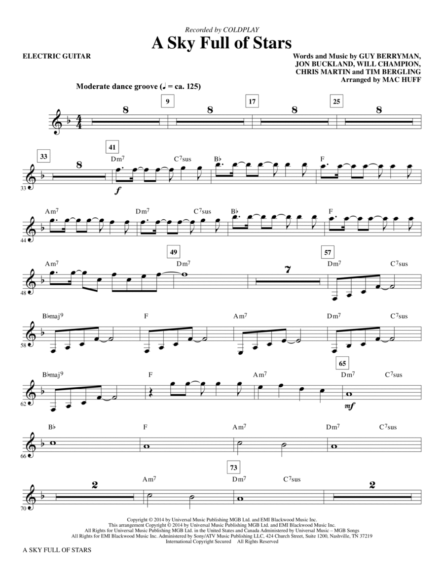 Electric guitar sheet shop music