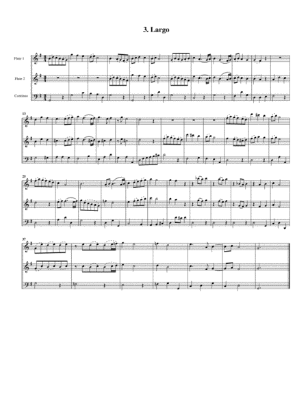 Trio sonata, HWV 395 for 2 flutes and continuo in e minor