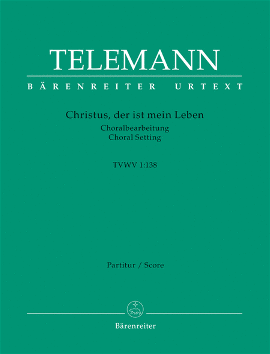 Christus, der ist mein Leben TVWV 1:138 4-Part scores gallery preview page 1