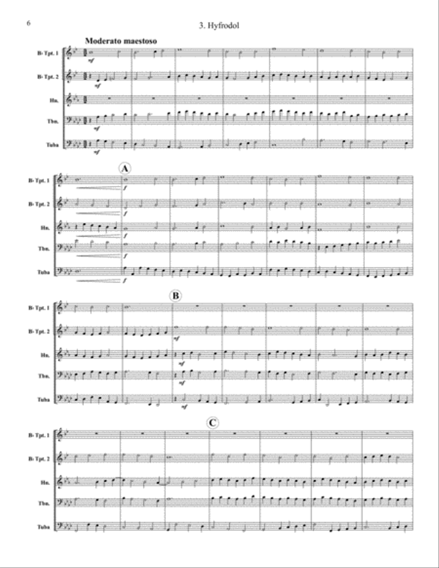 Three Welsh Preludes Three Welsh Preludes Brass Quintet scores gallery preview page 6