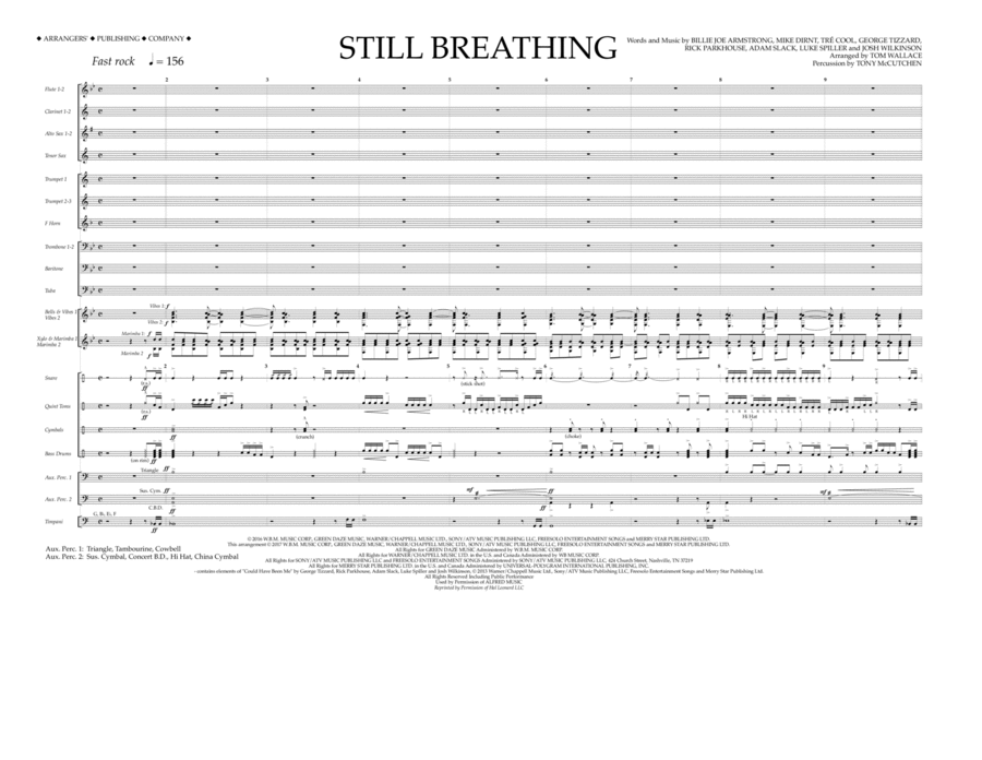 Still Breathing - Full Score Marching Band scores gallery preview page 1
