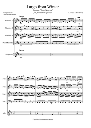 A.Vivaldi Largo from Winter for percussion quintet