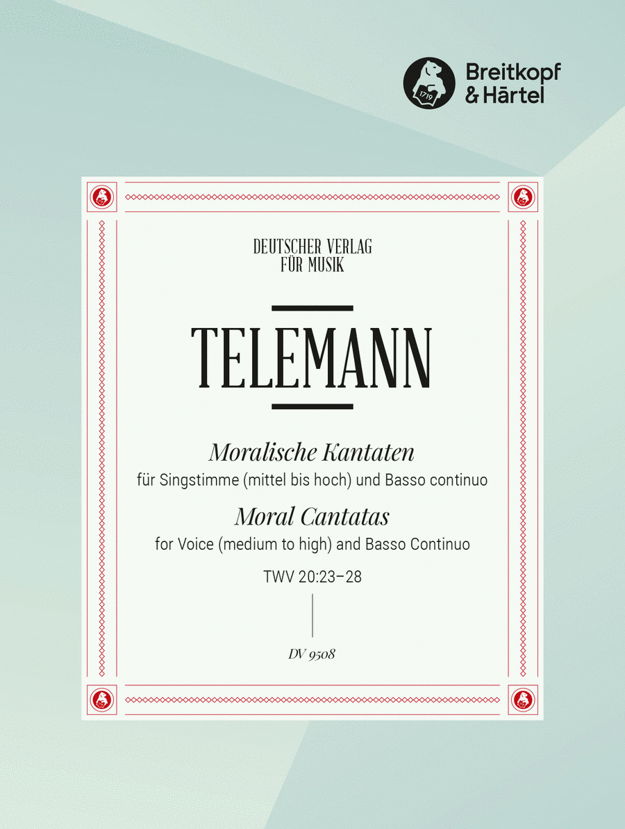 Moral Cantatas TWV 20:23–28 by Georg Philipp Telemann Voice - Sheet Music