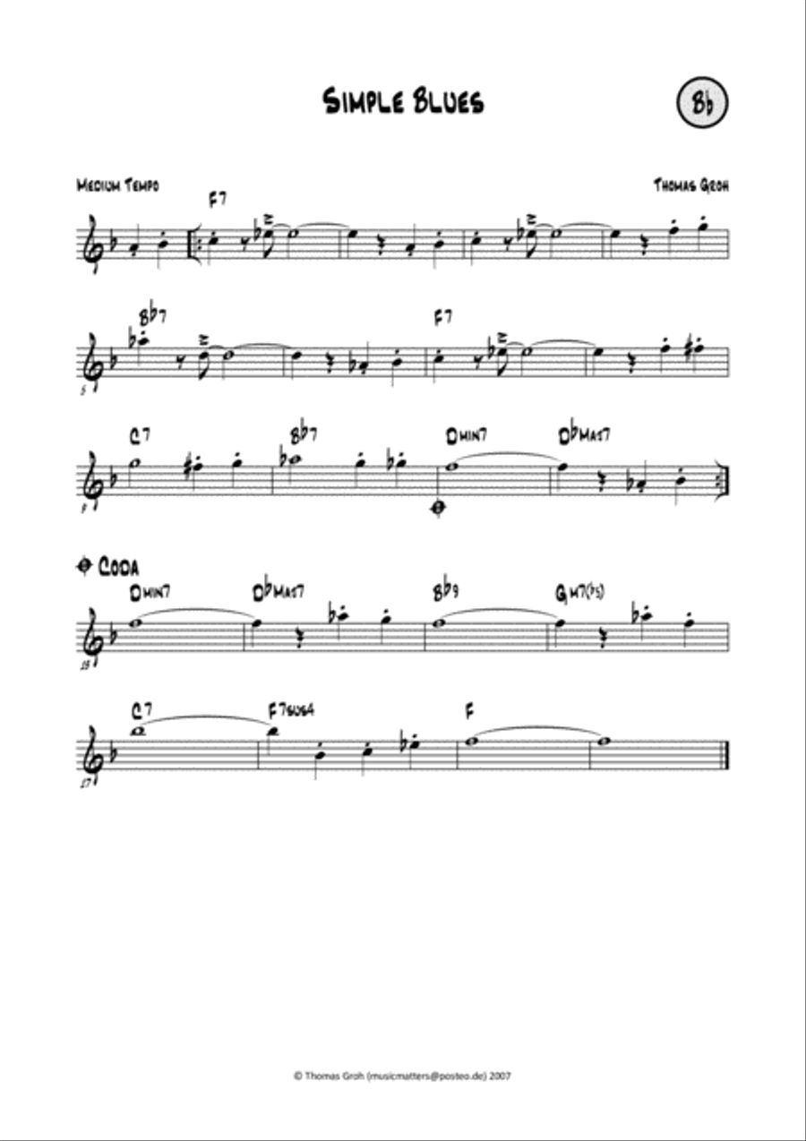 Simple Blues Piano scores gallery preview page 3