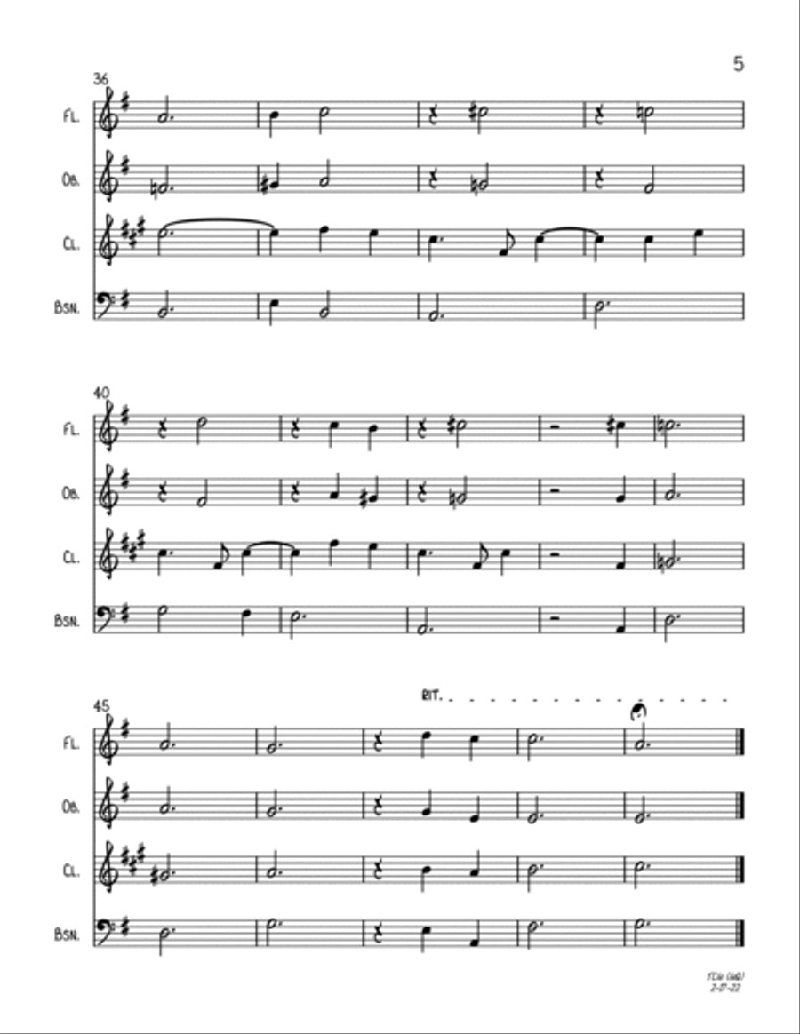The Christmas Waltz Woodwind Quartet scores gallery preview page 5