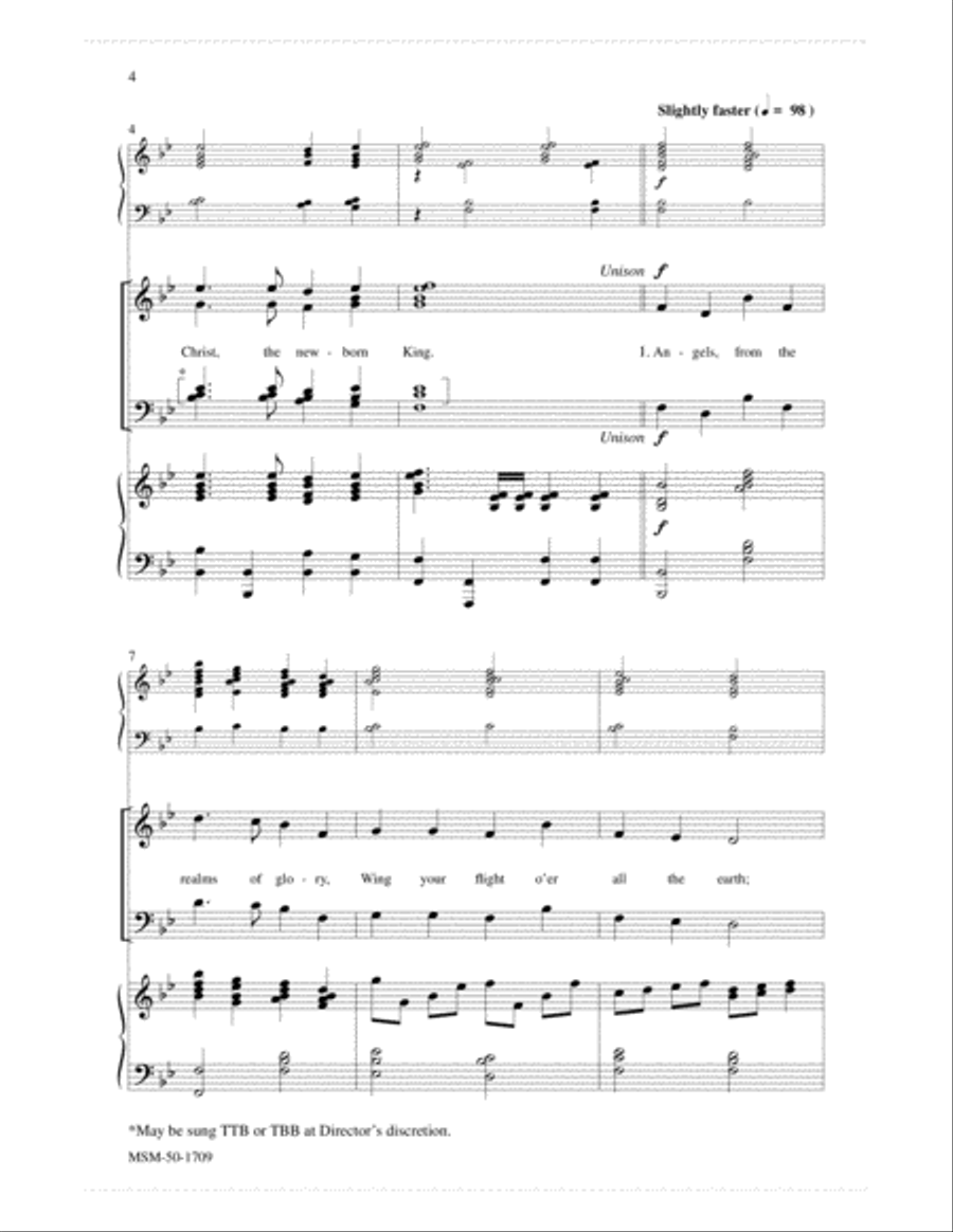 Angels, from the Realms of Glory (Choral Score) image number null