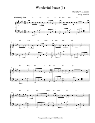[Wonderful Peace] Favorite hymns arrangements with 3 levels of difficulties for beginner and interme