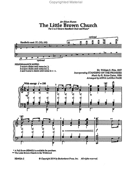 The Little Brown Church (handbell part) image number null