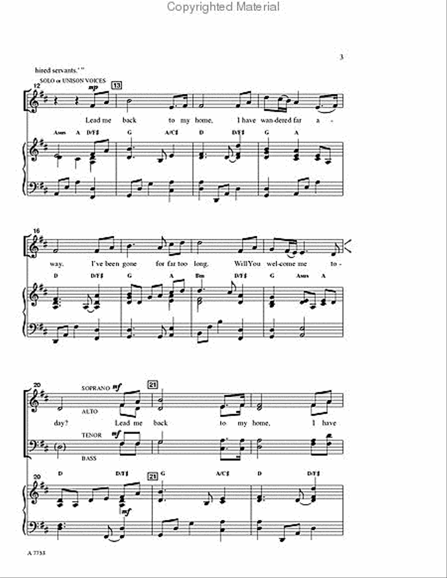 Lead Me Back 4-Part scores gallery preview page 3
