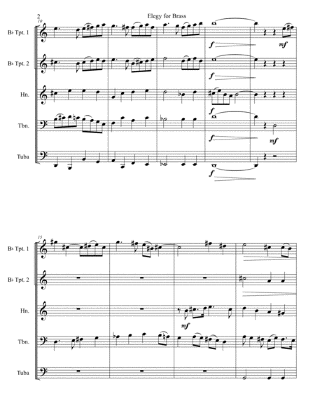 Elegy for Brass Quintet Brass Quintet - Digital Sheet Music