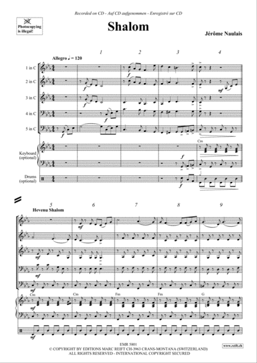 Shalom Shalom Concert Band scores gallery preview page 3