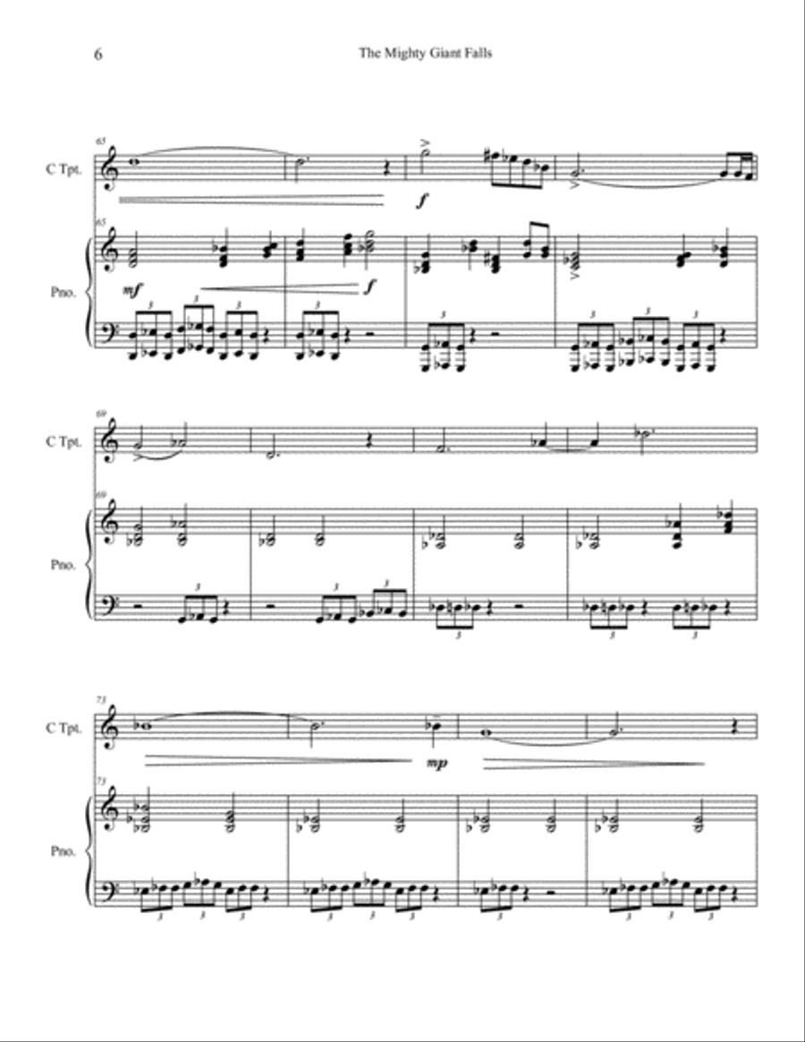 The Mighty Giant Falls Trumpet Solo scores gallery preview page 6