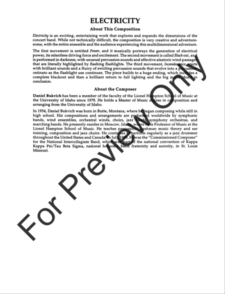 Electricity (Score) Concert Band scores gallery preview page 3