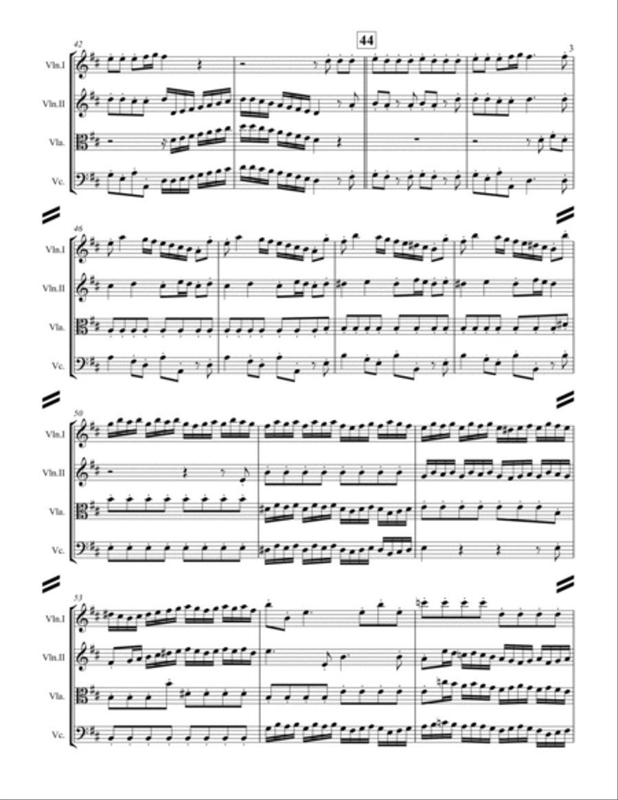 Telemann – Wassermusik Suite Complete (for String Quartet) String Quartet scores gallery preview page 4