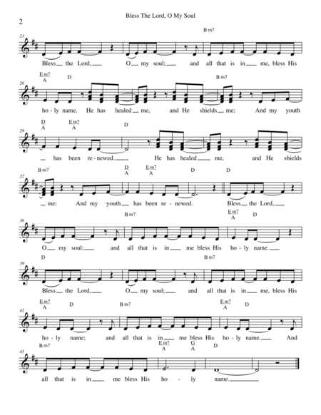 BLESS THE LORD, WORSHIP COLLECTION, 10 Lead Sheets for Worship &/or Soloists (Mel., Lyrics & Chords) image number null