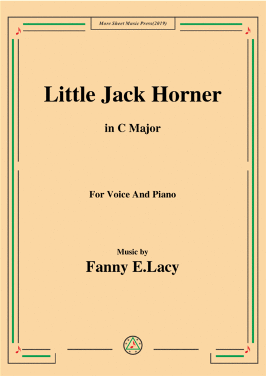 Fanny E.Lacy-Little Jack Horner,in C Major,for Voice and Piano Voice Solo scores gallery preview page 1