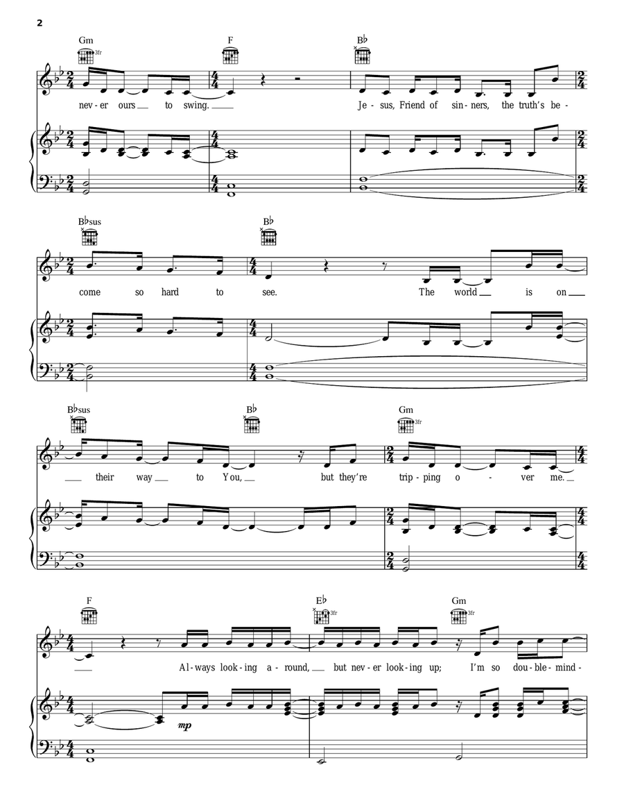 Jesus, Friend Of Sinners Piano, Vocal, Guitar scores gallery preview page 2