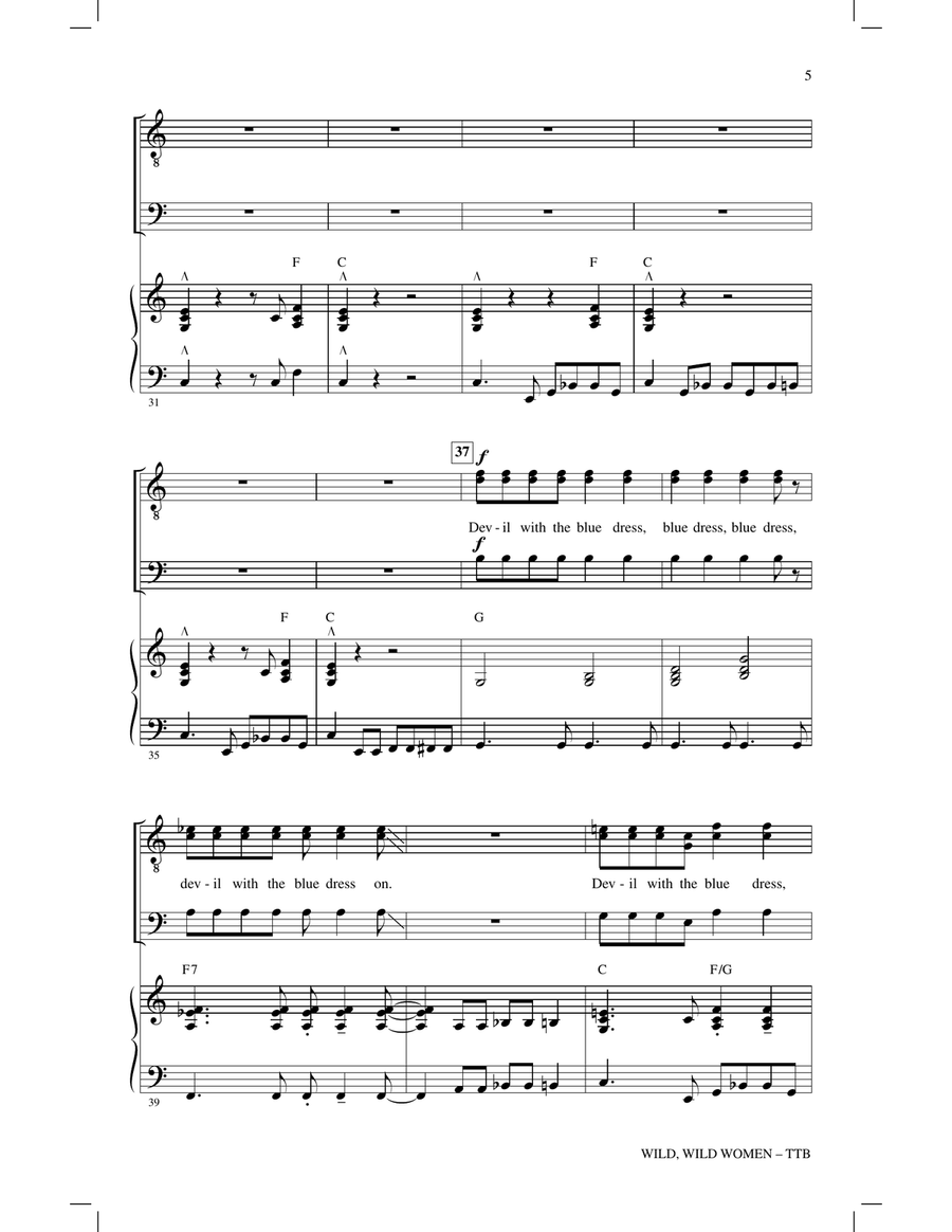 Wild, Wild Women (Medley) TTBB scores gallery preview page 4