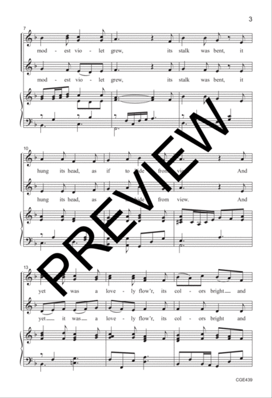 The Violet (Three-part Mixed) 3-Part scores gallery preview page 3