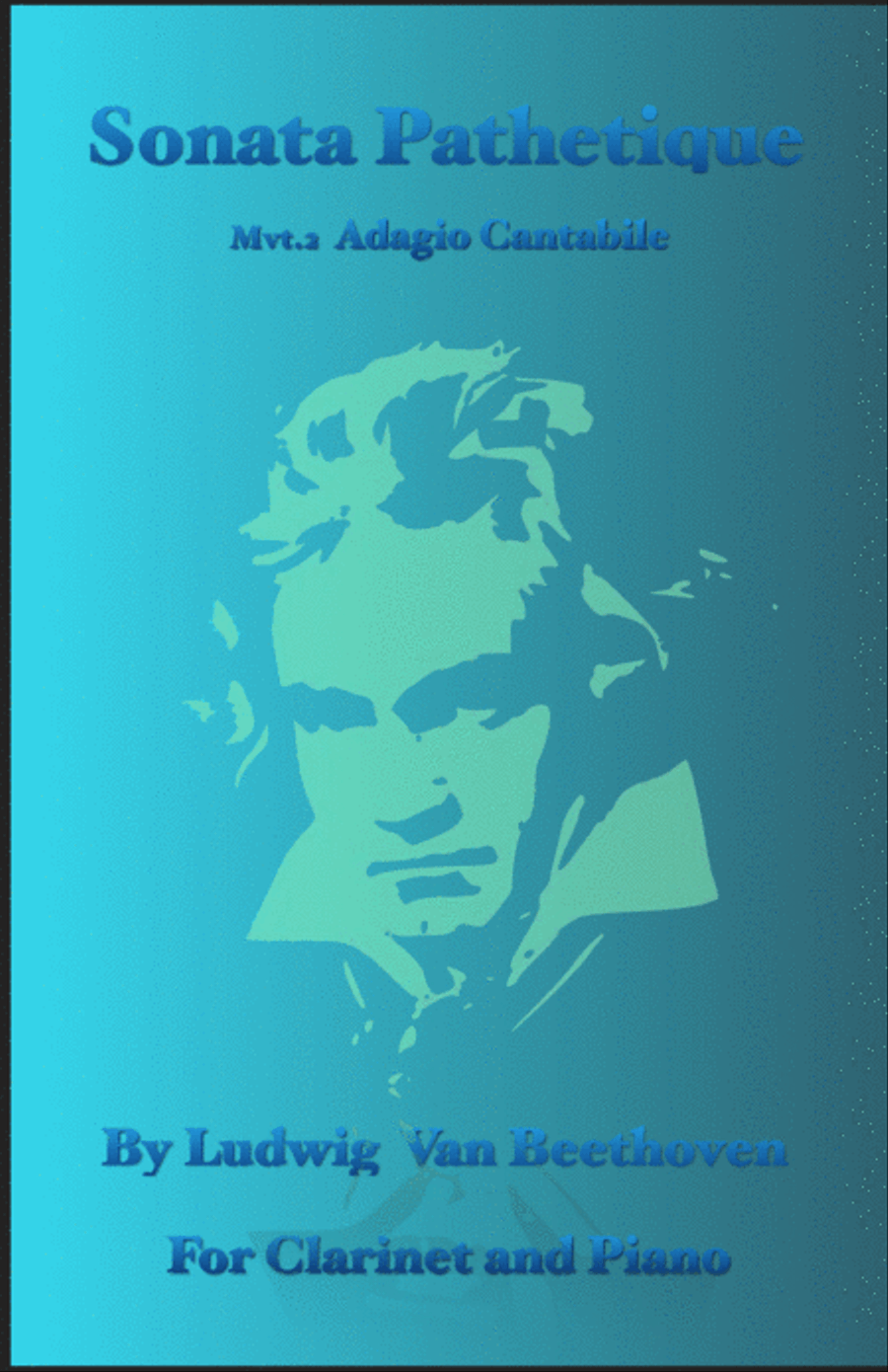 Sonata Pathetique, Adagio Cantabile, by Beethoven, for Clarinet and Piano Clarinet Solo scores gallery preview page 1