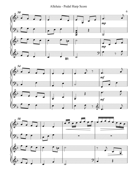 Alleluia from "Exsultate, Jubilate" K165, Pedal Harp Score & Parts image number null