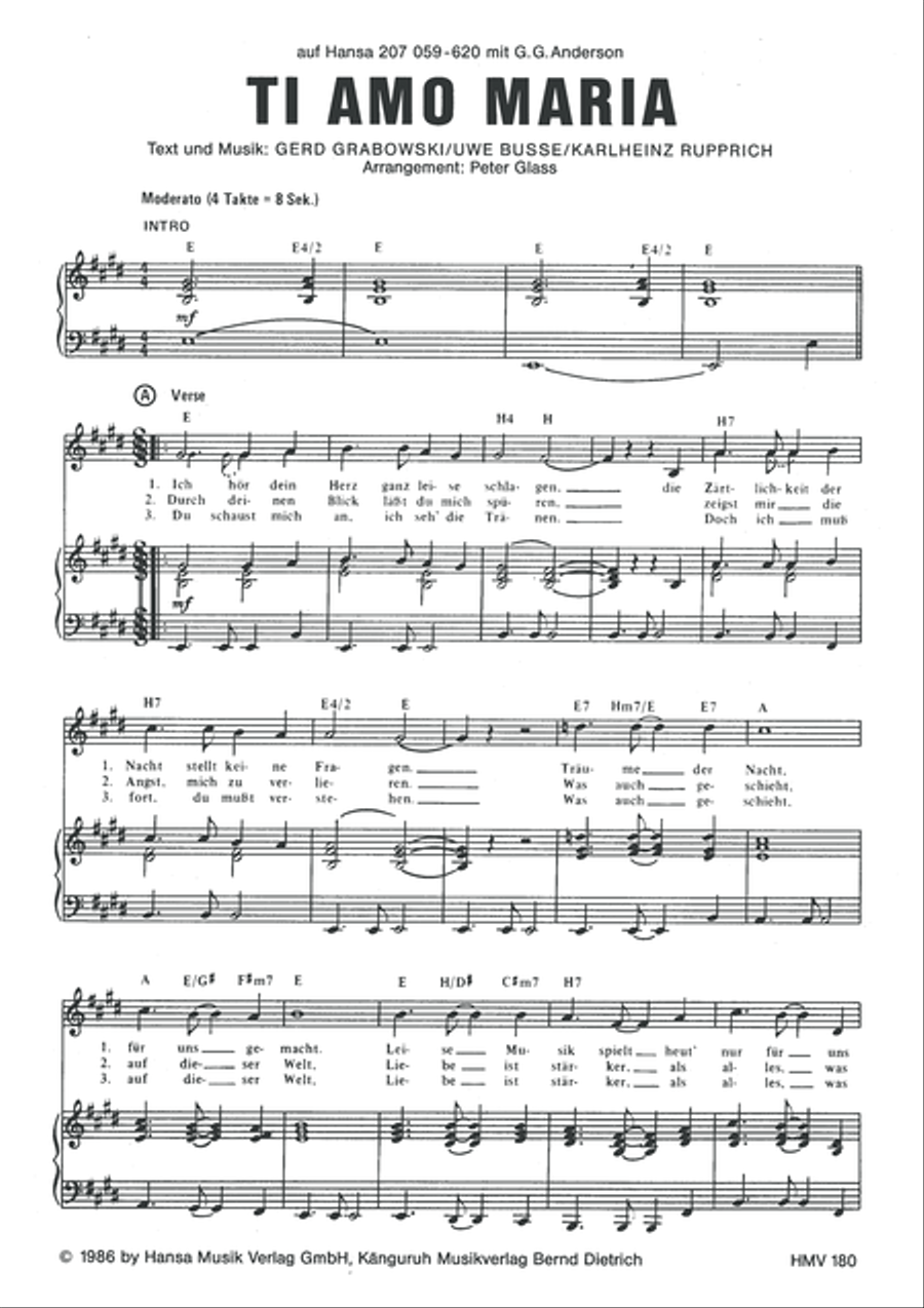 Ti amo Maria Piano, Vocal scores gallery preview page 3