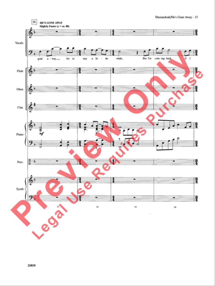 Shenandoah / He's Gone Away Choir scores gallery preview page 16