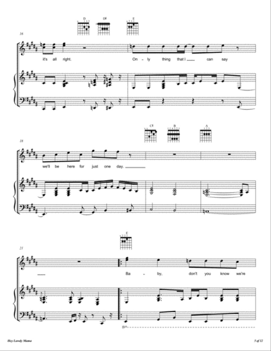 Hey Lawdy Mama Voice scores gallery preview page 6