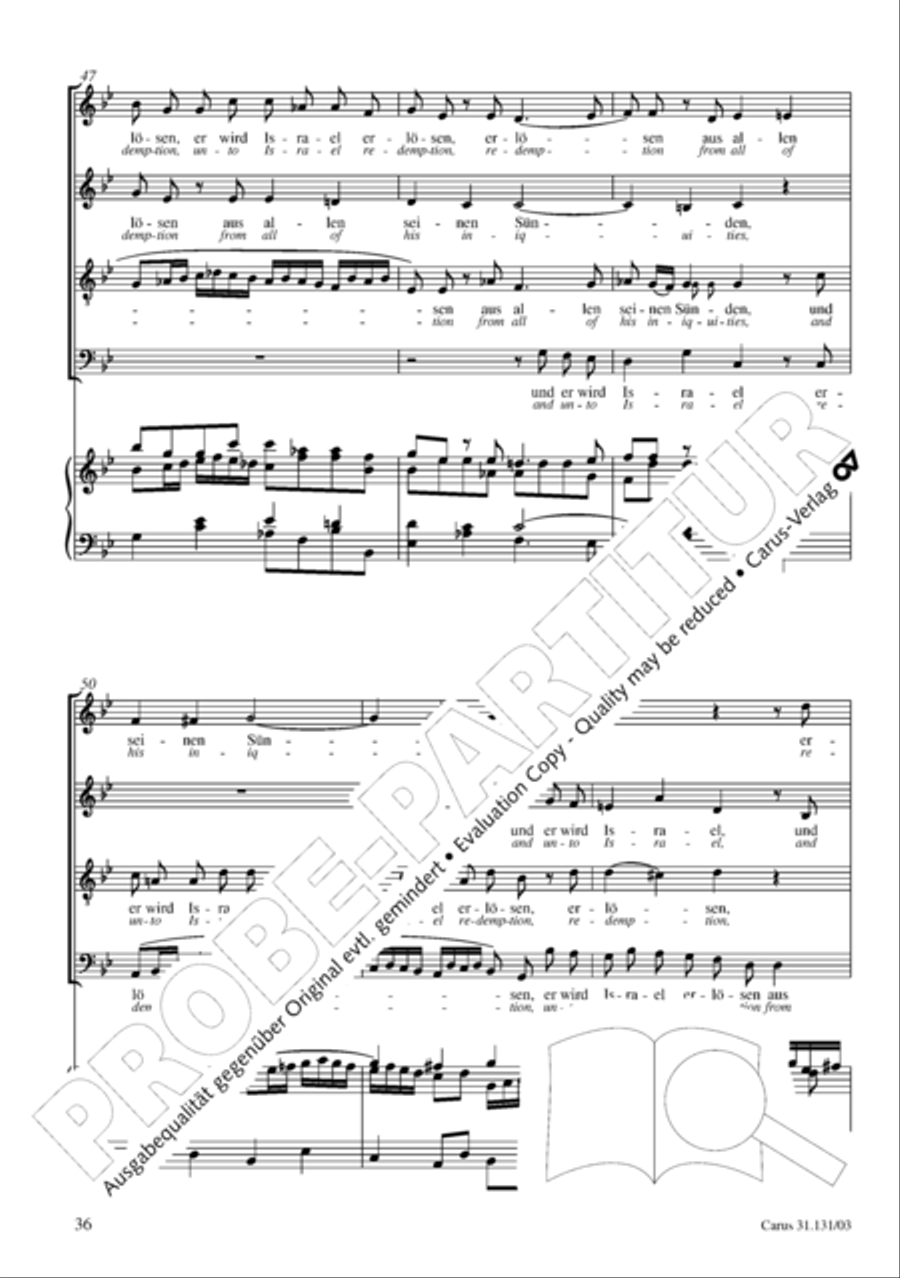 Form the deep, Lord, cried I, Lord, to Thee (Aus der Tiefe rufe ich, Herr, zu dir) 4-Part scores gallery preview page 37