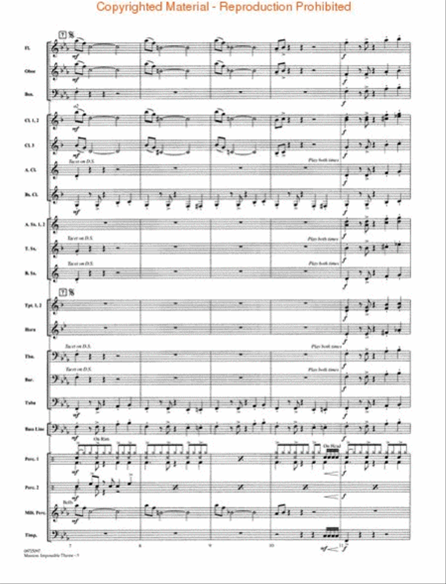 Mission: Impossible Theme Concert Band scores gallery preview page 3