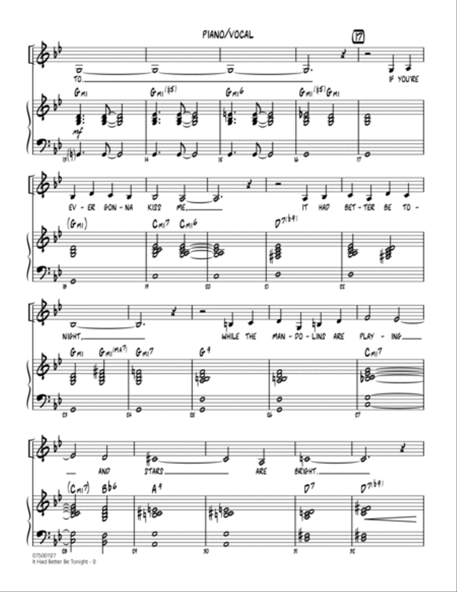 It Had Better Be Tonight - Piano/Vocal Jazz Ensemble scores gallery preview page 2