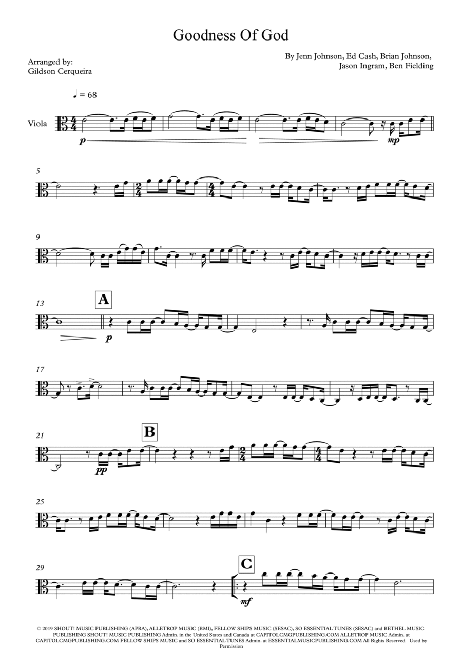 Goodness Of God Chamber Music scores gallery preview page 1