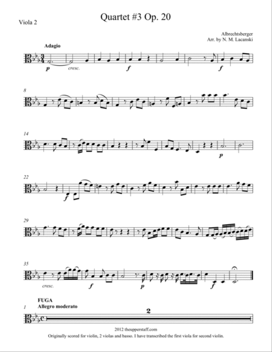 Quartet #3 Op. 20 in E Flat Major String Quartet scores gallery preview page 6