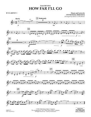How Far I'll Go (from Moana) - Bb Clarinet 1