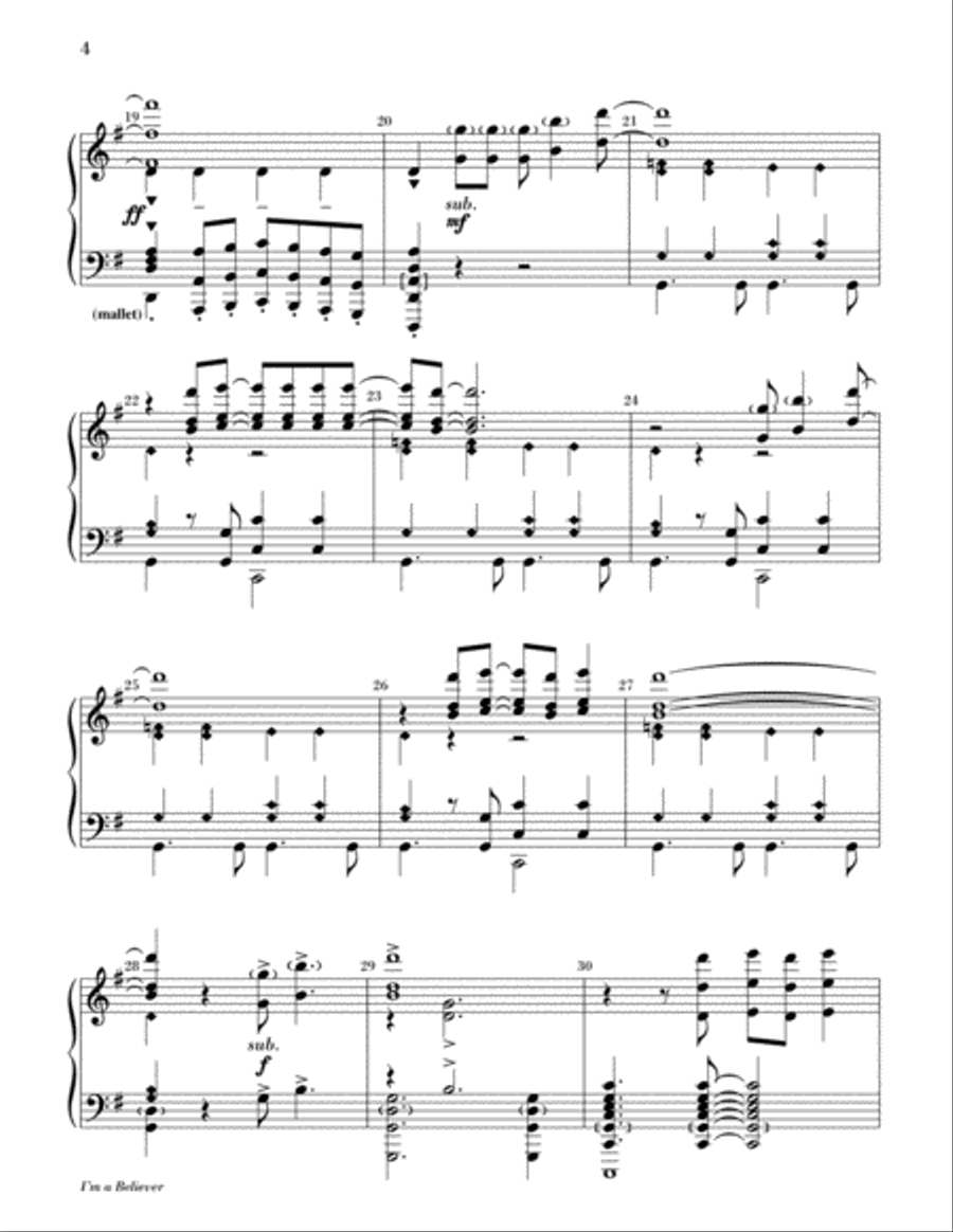 I'm a Believer I'm a Believer 3-Octaves scores gallery preview page 4