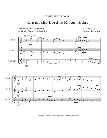 Christ the Lord is Risen Today (Violin Trio) image number null