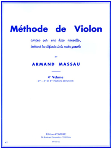 Methode de violon - Volume 4 (2e, 4eme et 5eme positions)