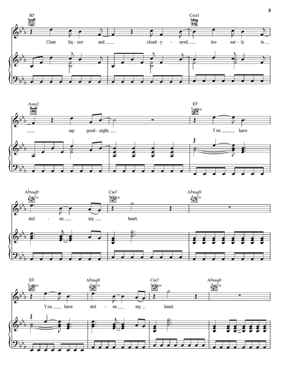 Stolen Piano, Vocal, Guitar scores gallery preview page 3