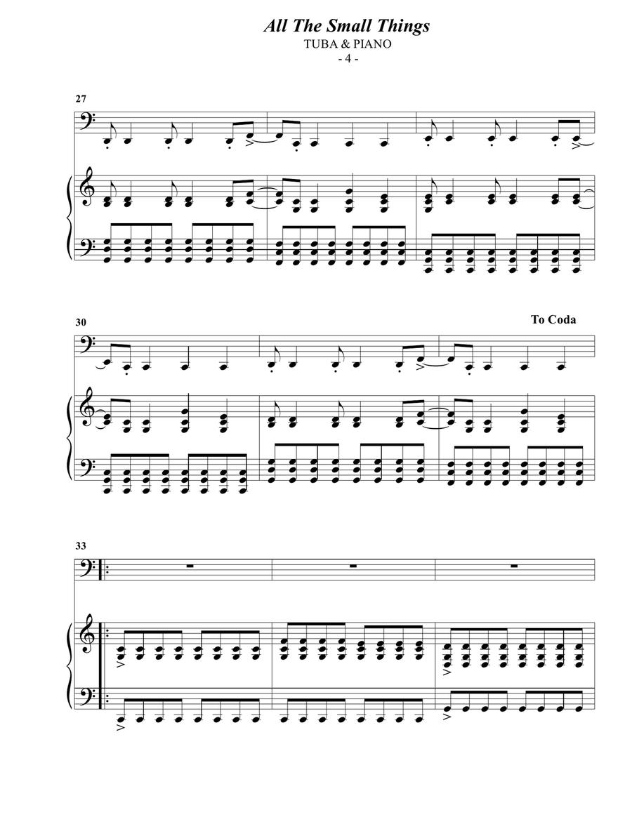 All The Small Things Piano scores gallery preview page 4