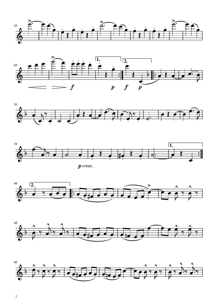 Blue Danube Walzt - Baritone Sax Solo Baritone Saxophone scores gallery preview page 2