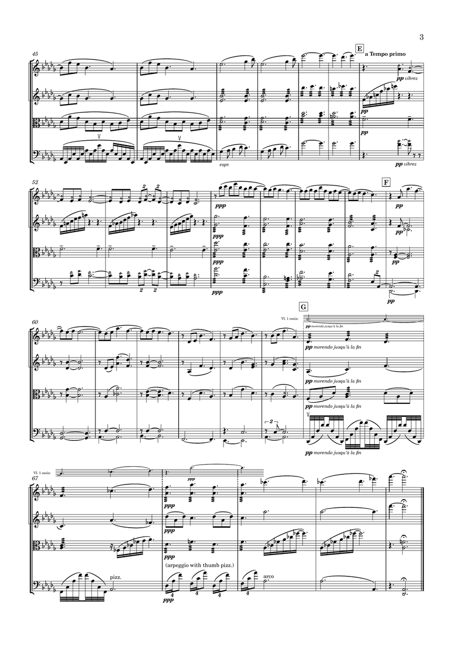 Clair de Lune String Quartet scores gallery preview page 3