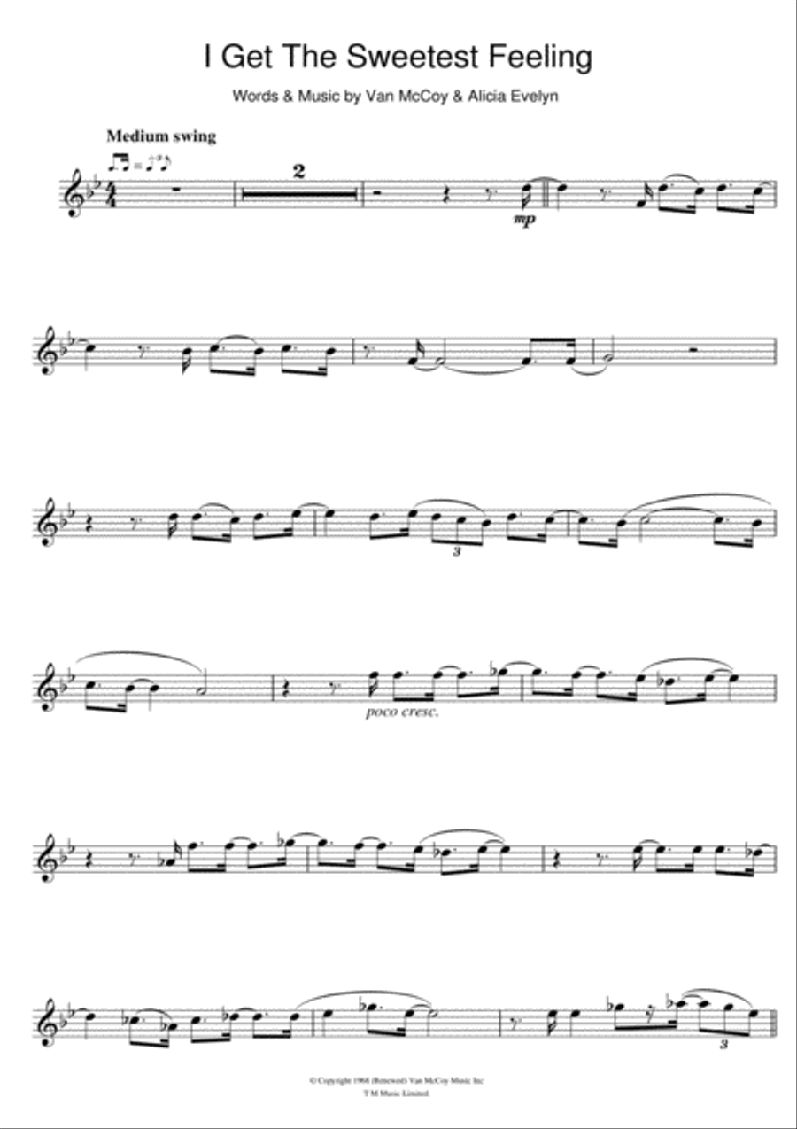 I Get The Sweetest Feeling Flute Solo scores gallery preview page 1