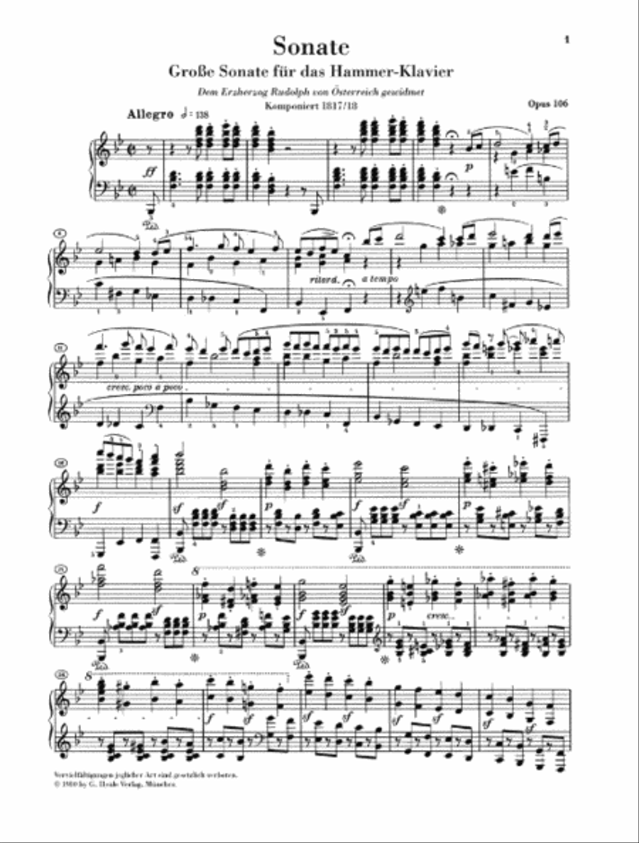 Piano Sonata No. 29 in B-flat Major, Op. 106 (Hammerklavier)