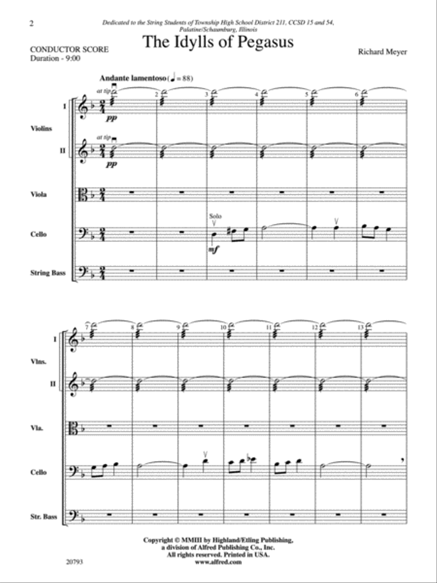The Idylls of Pegasus String Orchestra scores gallery preview page 2