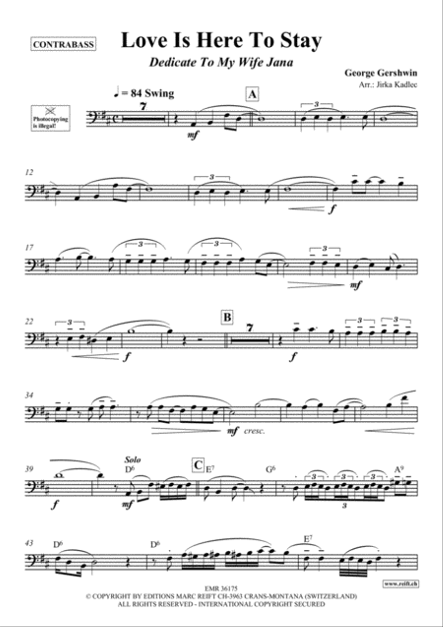 Love Is Here To Stay Double Bass scores gallery preview page 2