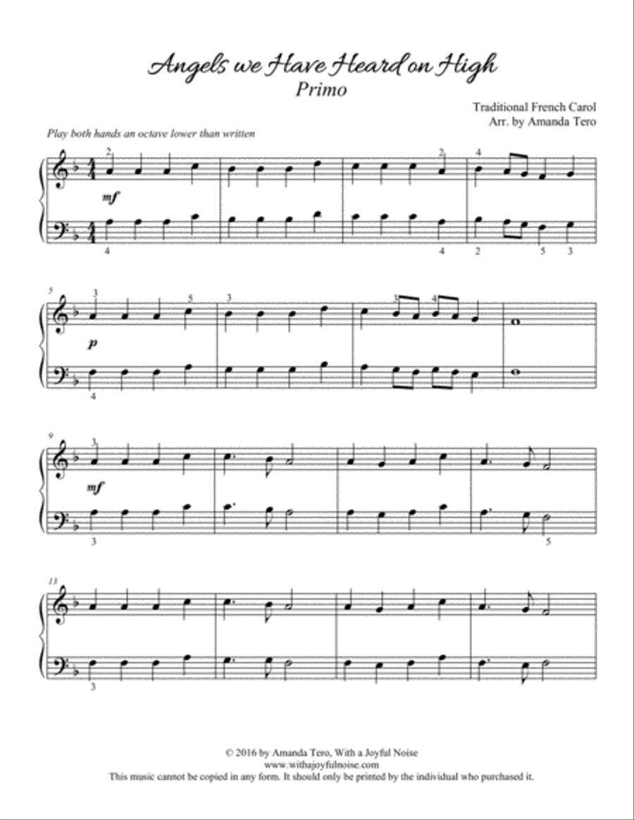 Angels We Have Heard on High (duet) Set of Parts scores gallery preview page 4