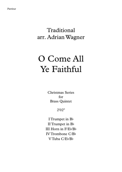 "O Come All Ye Faithful" Brass Quintet arr. Adrian Wagner image number null